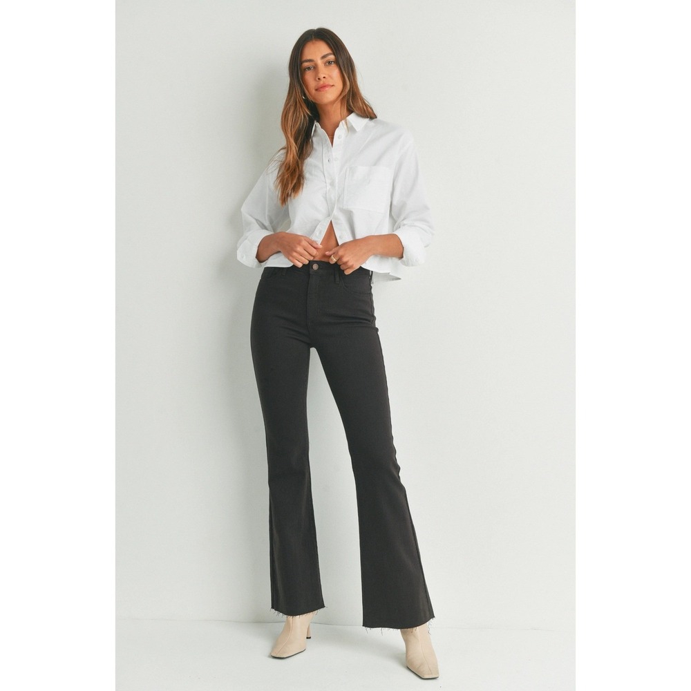 Just Black Denim Fall Flare Jeans in Washed Black 28